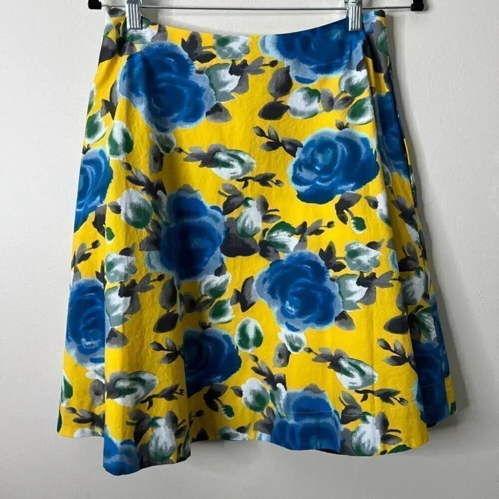 Marc by Marc Jacobs Yellow Floral Rose Skirt SZ 4 NWT